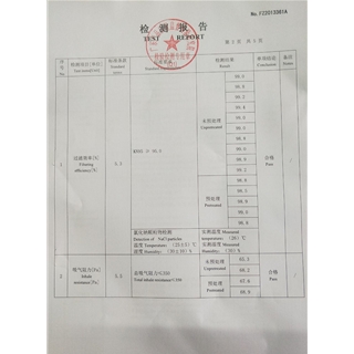 KN95口罩檢驗報告